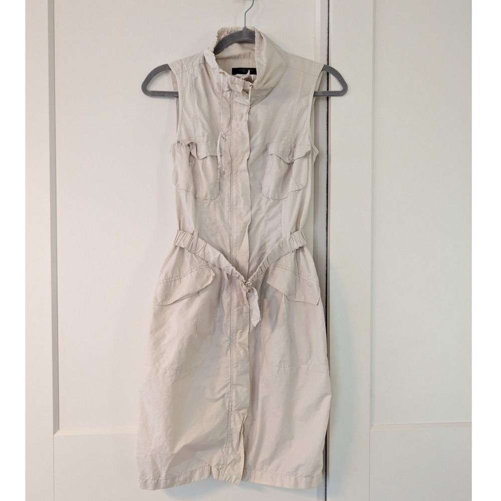 Weekend Max Mara Womens Beige Utility Belted Cargo Dress Size 4 US Safari - Picture 3 of 7